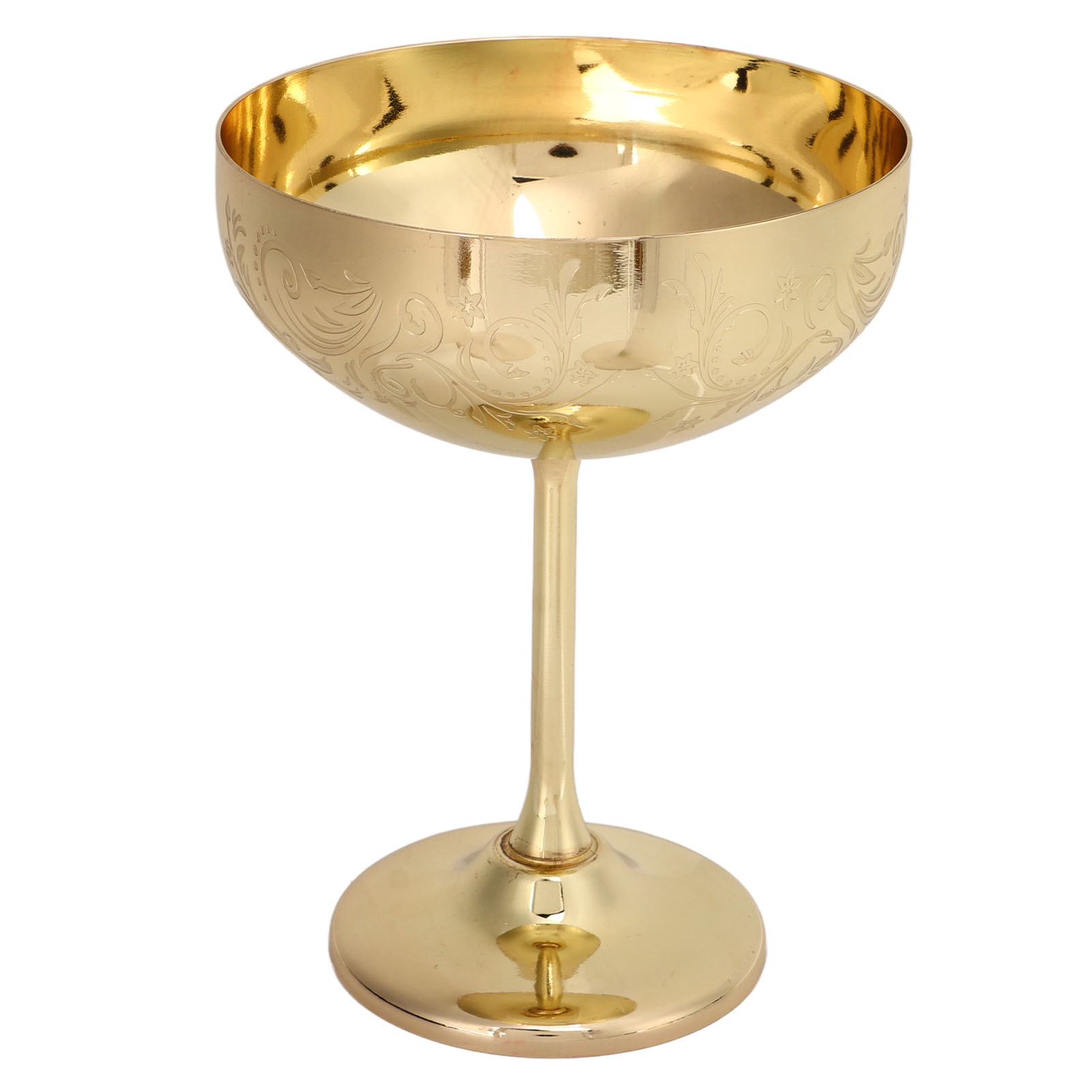 Champagnerglas Aus Edelstahl 304, Graviertes Glas Für Barpartys, Rotweinglas, Dekorative Gläser, Vergoldete, Blütenförmige Griffe.