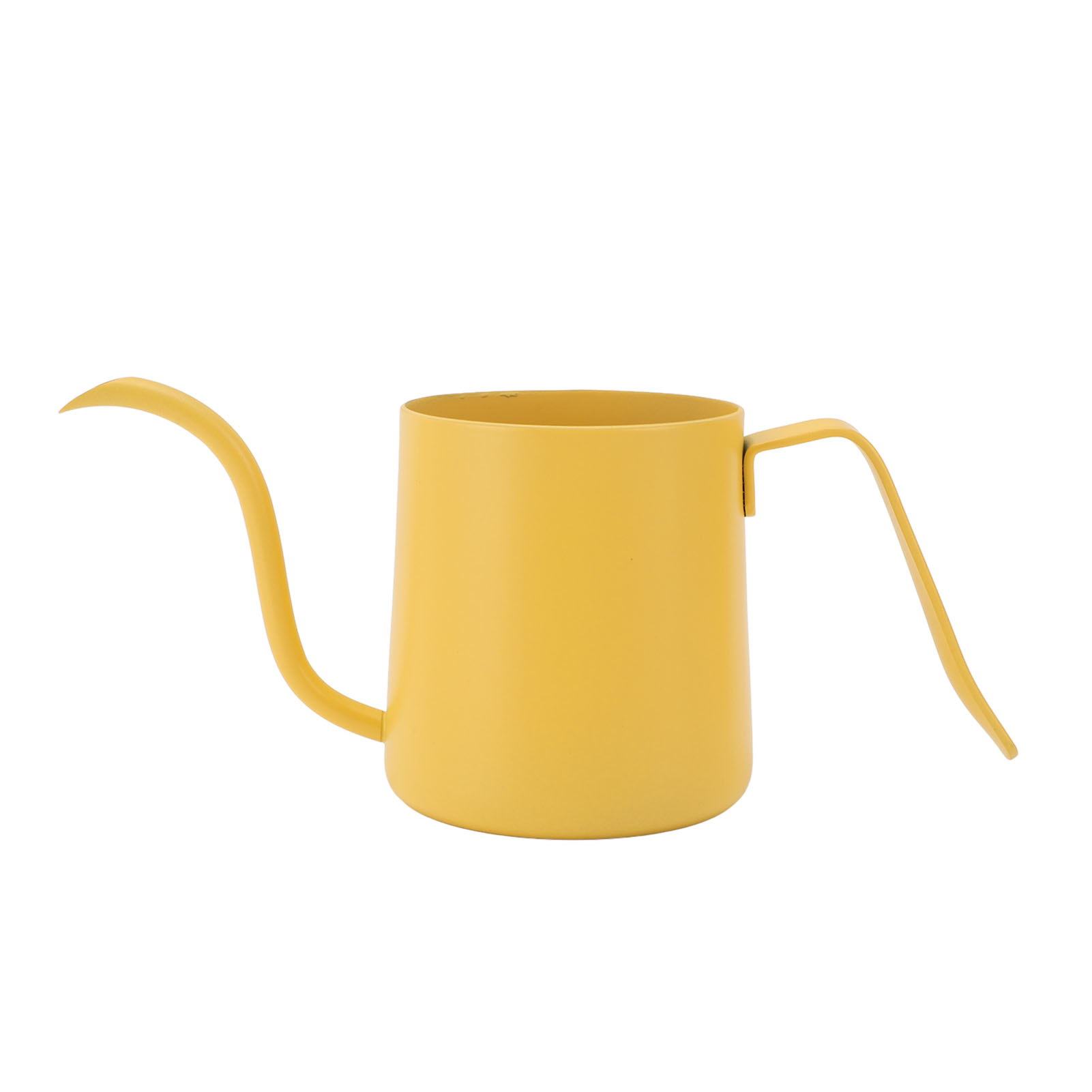 Wasserkocher Aus Edelstahl 304 Mit 250 Ml Fassungsvermögen Und Schwanenhalsausguss, Ideal Für Tee Oder Kaffee, Mit Einer Langen, Schmalen, Tropffreien Tasse In Gelb.