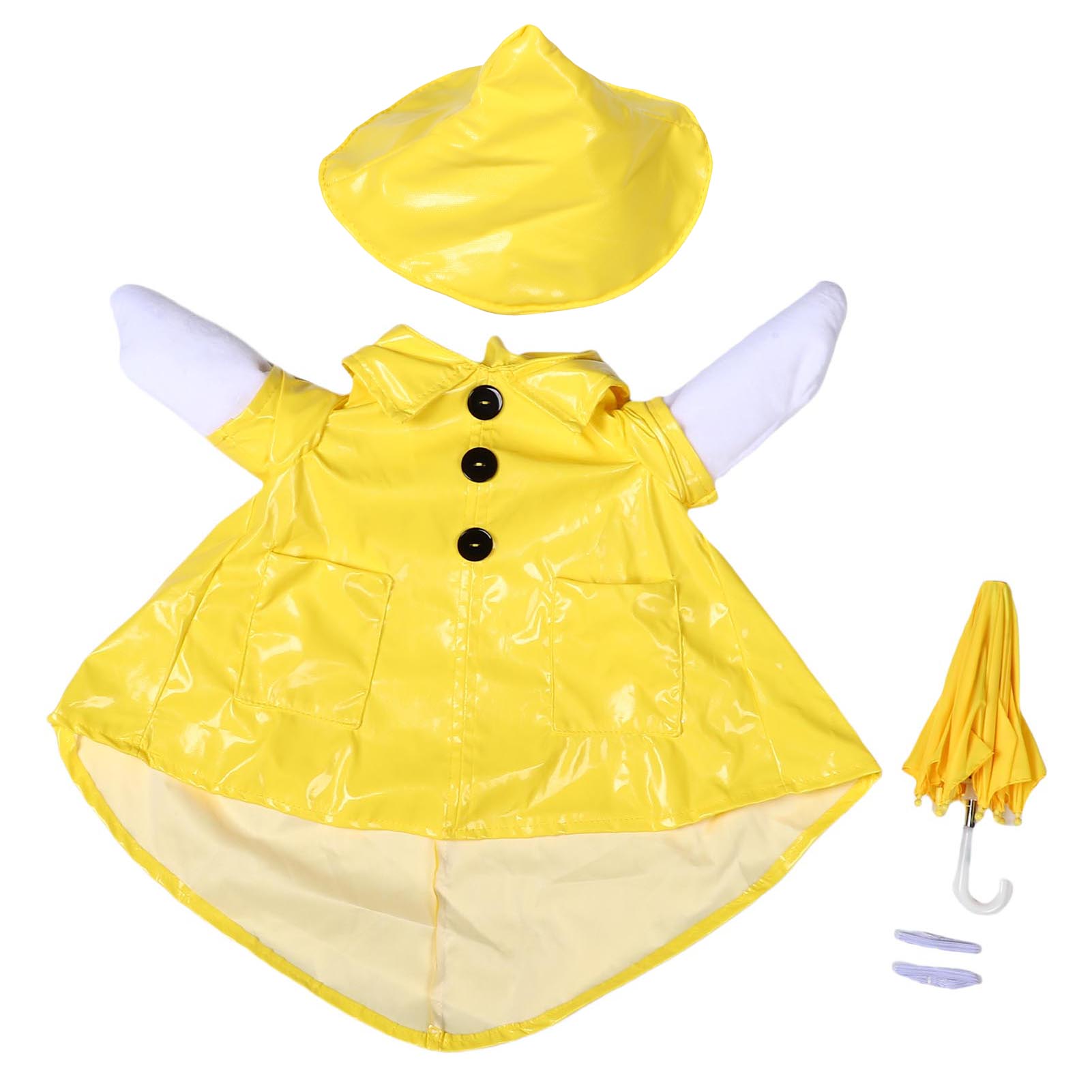 Gaggleville-ganskostüm Mit Veranda-outfit, 43 Cm Große Statue, Kostümset, Wasserdichter Gelber Regenschirm Für Rasen Und Garten.