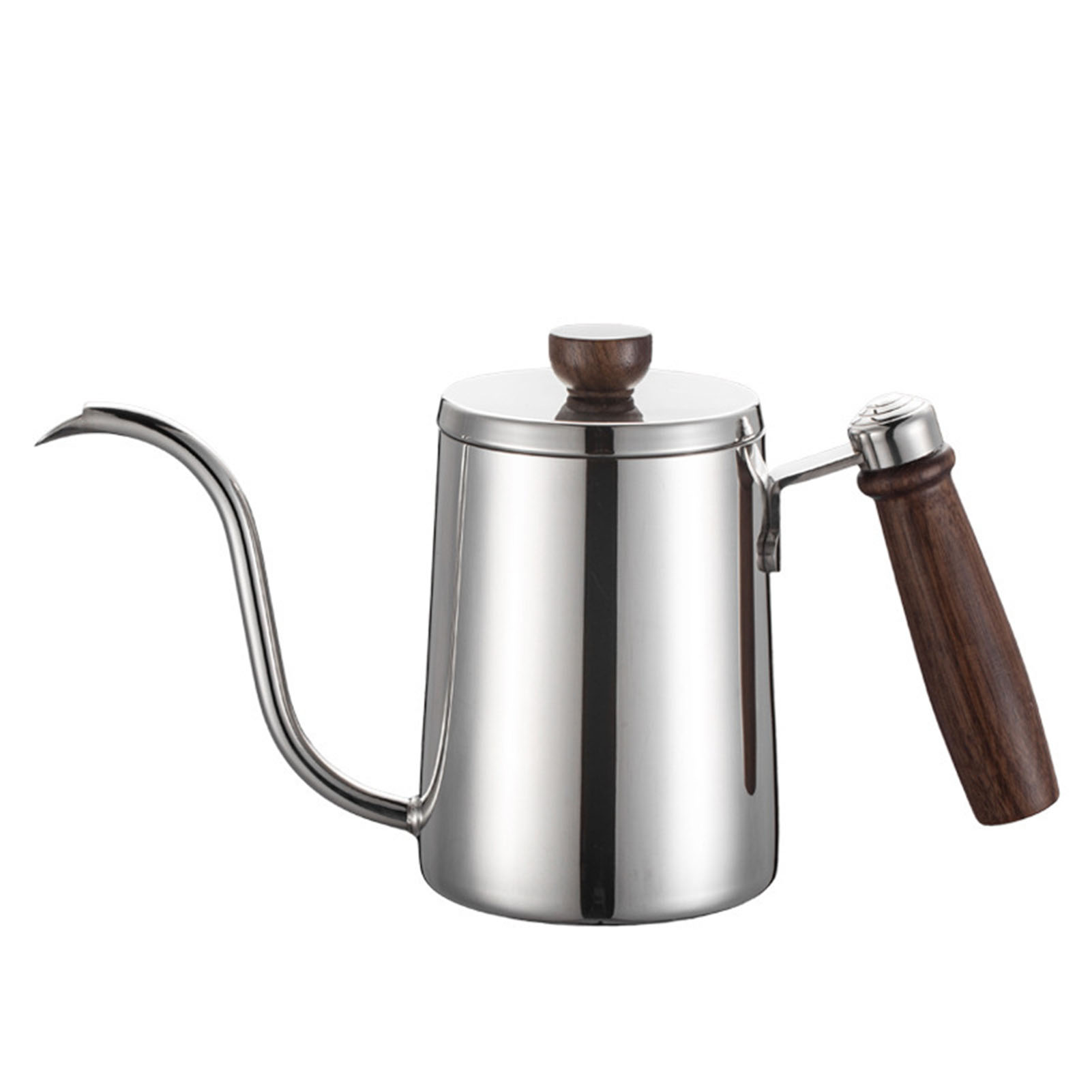 Manueller Filterkaffeekessel, Holzgriff, Schwanenhalsausguss, Aus Edelstahl 304, Zum Ausgießen Von Wasser.