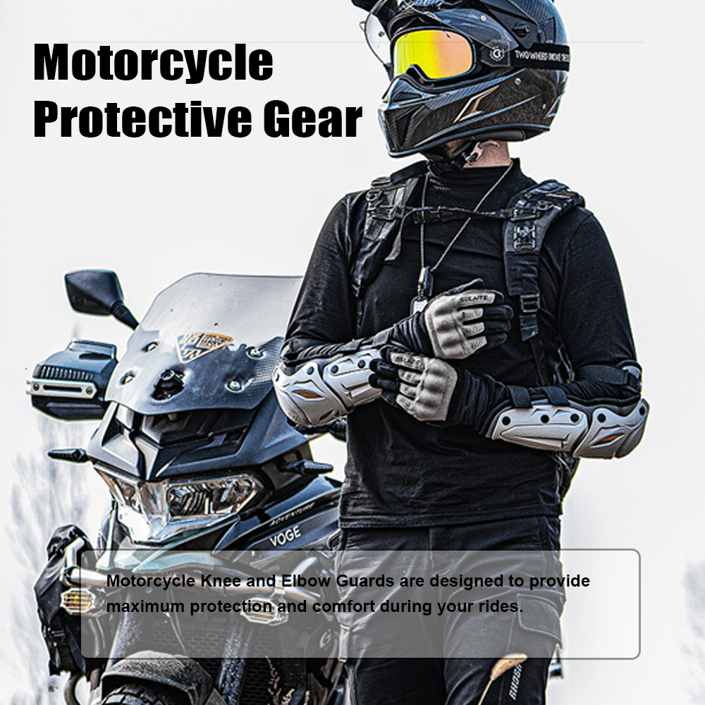Sulaite 4-teiliges Knie- Und Ellbogenschoner-set, Schienbeinschoner, Atmungsaktive Und Stoßfeste Motorradschutzausrüstung Für Erwachsene, Männer Und Frauen