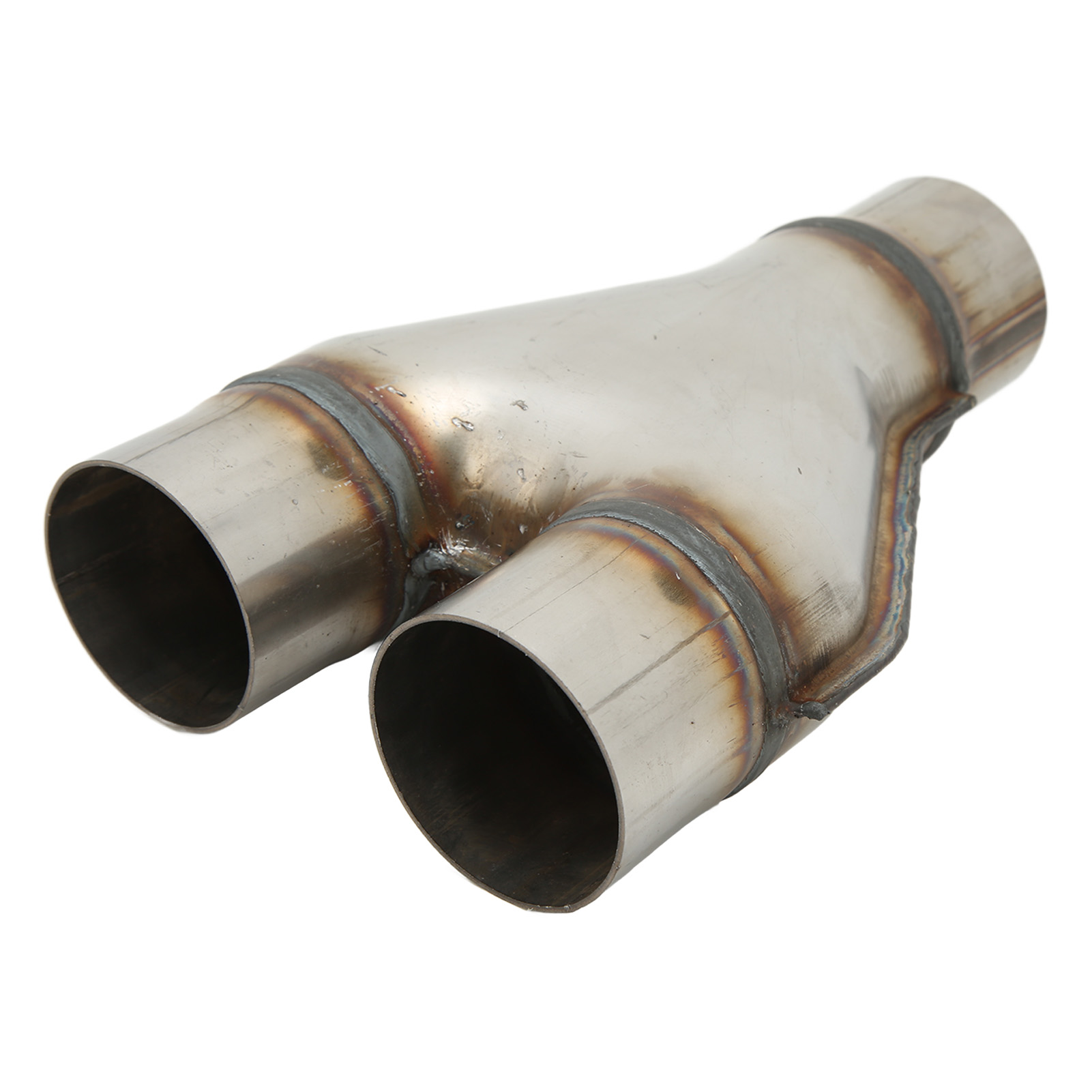 Y-förmige Auspuffblenden Aus Edelstahl, 1 Einlass, 2 Auslässe, Universeller Schalldämpferadapter, 76 Mm Innendurchmesser.