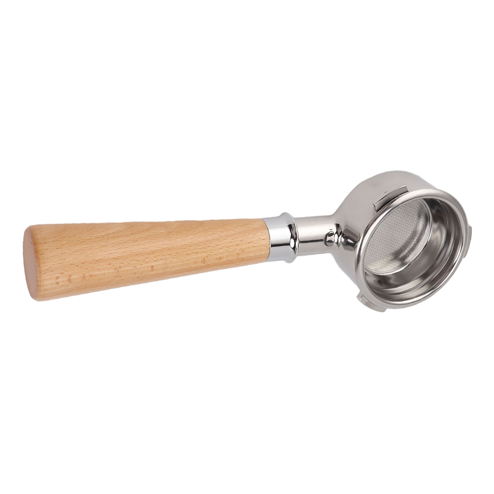 Bodenloser Kaffeefilterhalter, 58 Mm, 3 Griffe, Edelstahl, Massivholzgriff Für Barsetto-maschine, Buchenholz, Ausführung A2