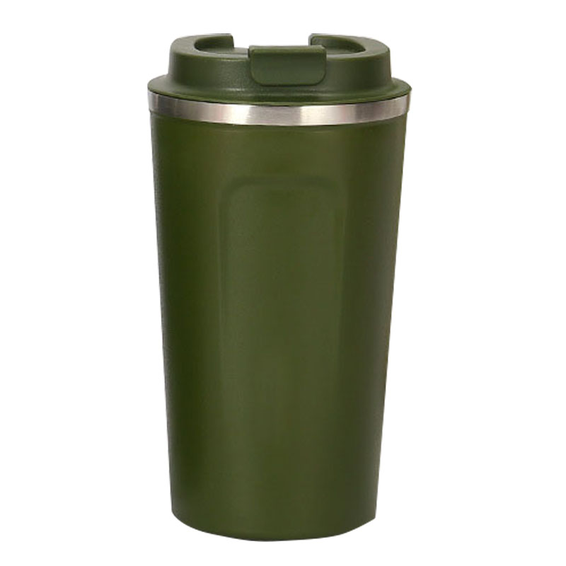 Reisebecher Aus Lebensmittelechtem Edelstahl 304, Doppelwandig Isoliert Für Heiße Und Kalte Getränke, 510 Ml, Grün.