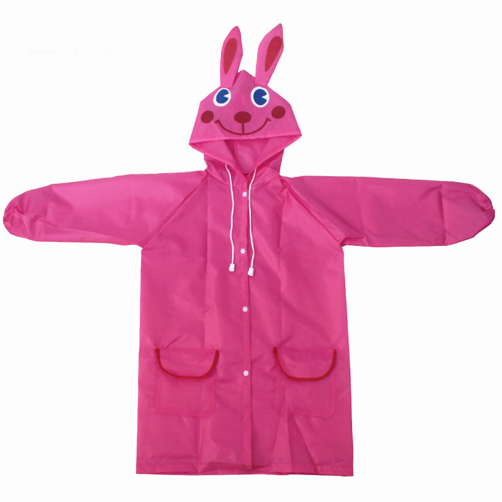 Regenmantel Für Kinder Mit Tiermotiven, Farbenfrohem Cartoon-stil, Umweltfreundliche Regenbekleidung Für Schüler, Farbe: Rosa.