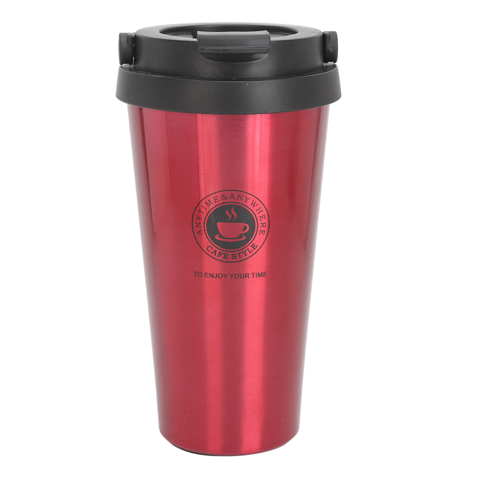 Isolierbecher Mit Deckel, Edelstahl-reisebecher, Tragbarer Autobecher, Rot, 500 Ml