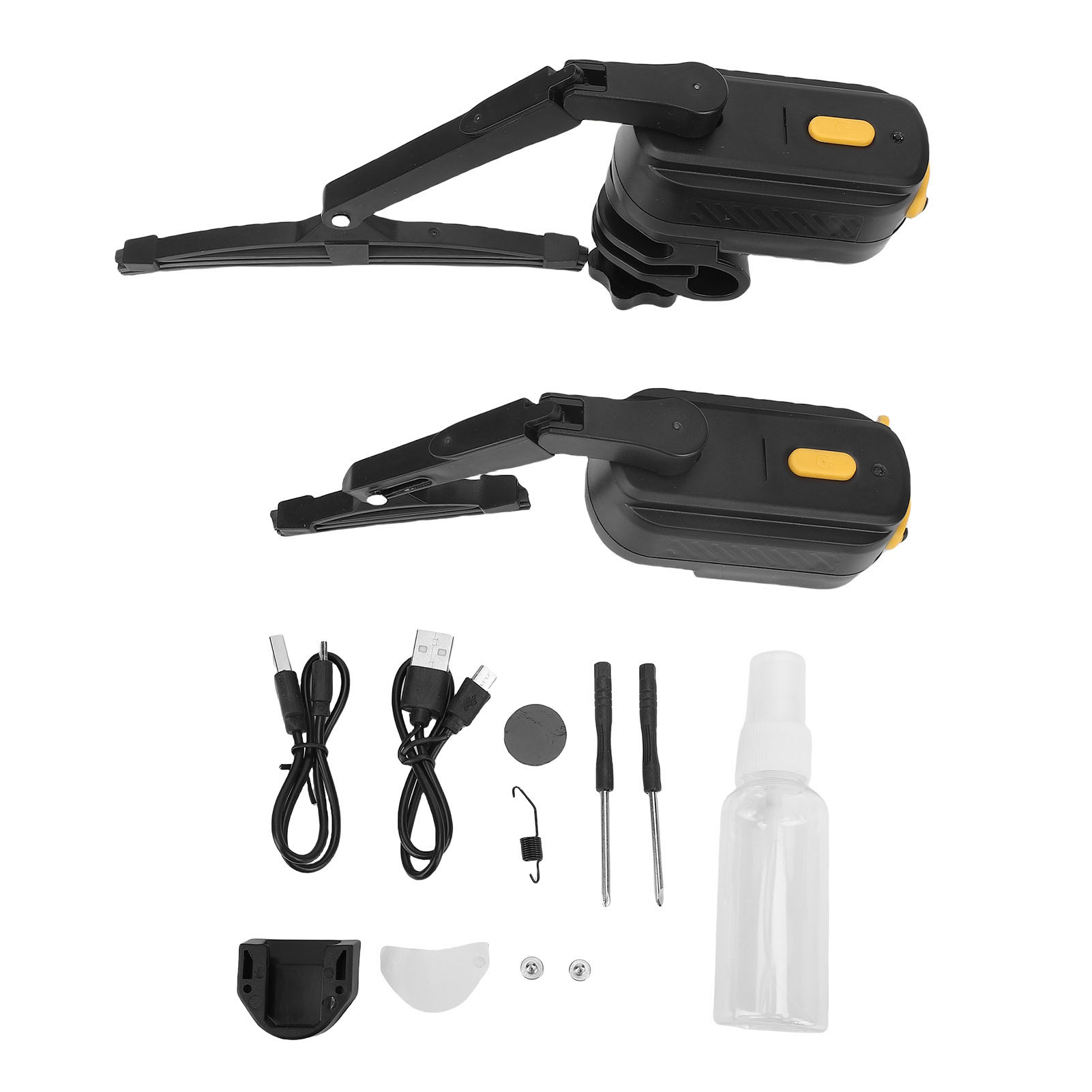 Universeller Motorradhelm-scheibenwischer, 1200 Mah, Wiederaufladbar, Für Windschutzscheibe, 2 Geschwindigkeitsstufen, Einziehbar Für Visier