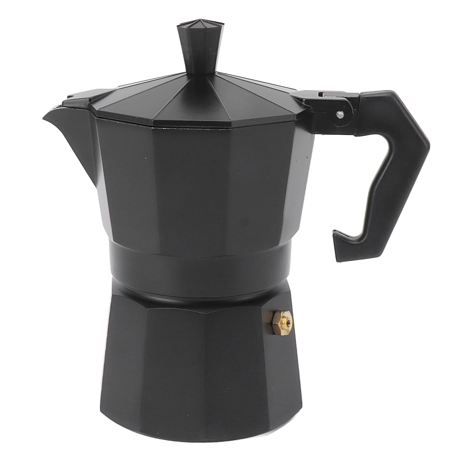 Italienische Moka-kaffeekanne Zur Zubereitung Von Kaffee Von Hand, Aus Aluminiumlegierung, Diy-küchenaccessoire, Schwarze Farbe, 150 Ml.