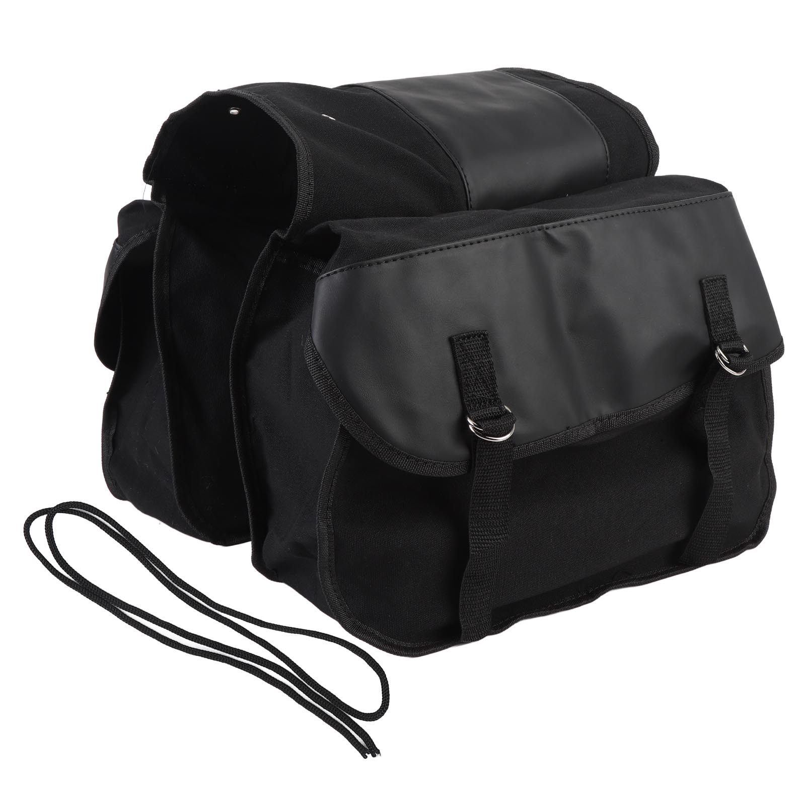 Motorrad-packtaschen, Reisetasche Aus Wasserdichtem Canvas Und Pu-leder, Fahrrad-rücksitztasche Für Radfahren, Reisen, Pendeln, Schwarz