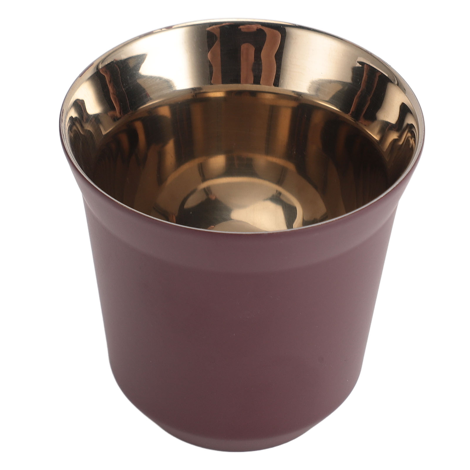 Demitasse Doppelwandiger Edelstahl-kaffeebecher, Wiederverwendbar, Stapelbar, Hochglanzpolitur, Spülmaschinenfest, Lila, 80 Ml.