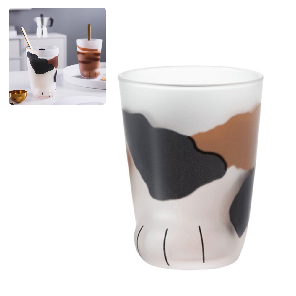 Glasbecher Mit Katzen- Und Tigerpfotenabdrücken, Ideal Fürs Büro, Kaffee, Frühstück Oder Milch. Perfektes Geschenk.