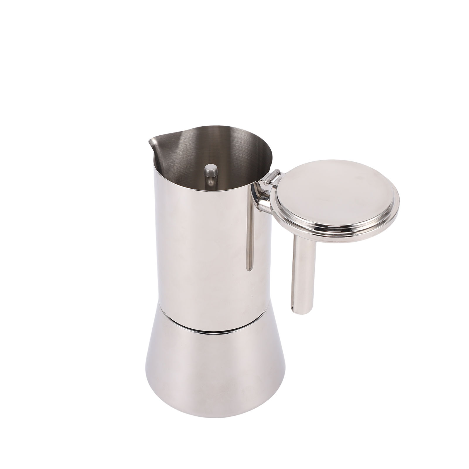 Induktions-kaffeemaschine Aus Edelstahl, 12 Tassen, 600 Ml, 17,5 Oz, Kompatibel Mit Kubanischen Und Italienischen Induktionskochfeldern, Ideal Für Zuhause Und Unterwegs.