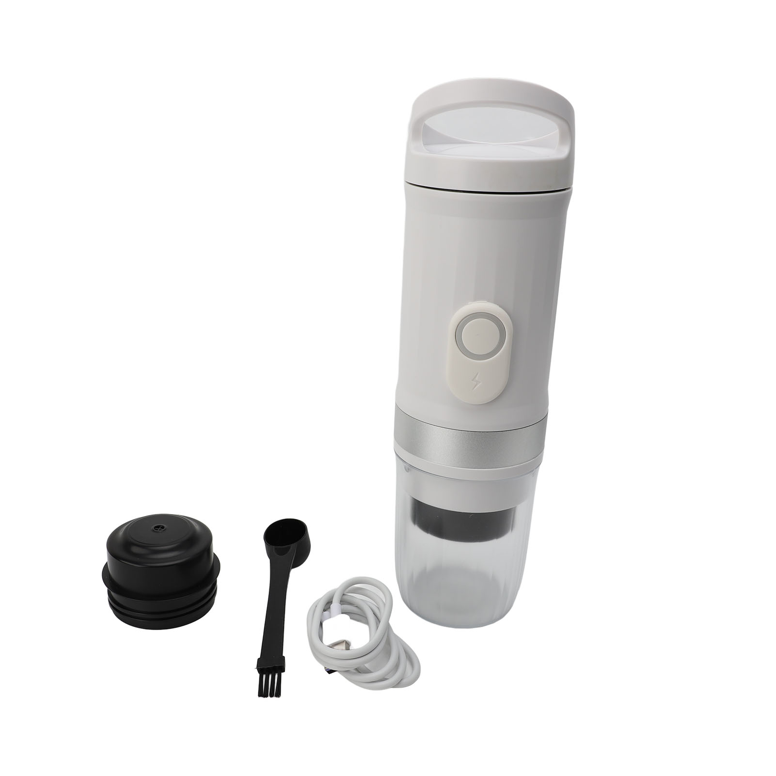Tragbare Elektrische Kaffeemaschine, 20 Bar Druck, 100 W, Zwei Betriebsmodi, Praktischer Griff, Wiederaufladbares Reisegerät Für Wohnmobil, Büro, Weiß