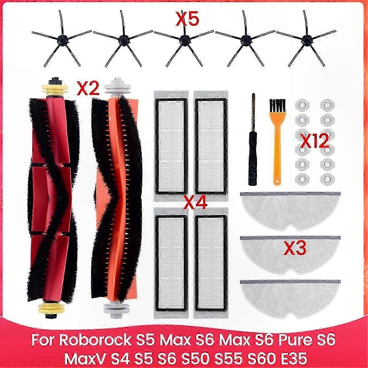 Ersatzzubehörset Für Roborock S5 Max, S6 Max, S6 Pure, S6 Maxv, S4, S5, S6, S50, S55, S60, E35 Staubsaugermodelle