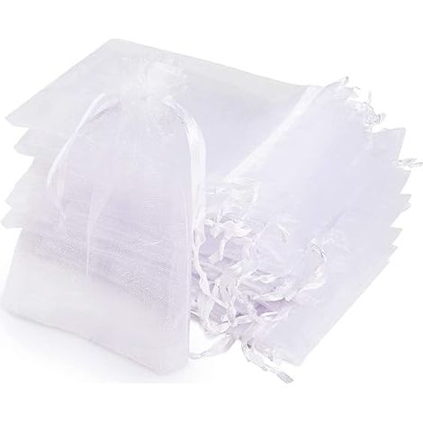 Organzabeutel, 120 Transparente Beutel, 10 X 15 Cm, Weiße Organza-geschenktüten Mit Schleife Für Weihnachtsgeschenke, Organzabeutel Für Schmuck, Süßigkeiten, Gastgeschenke Für Hochzeiten, Gastgeschenk