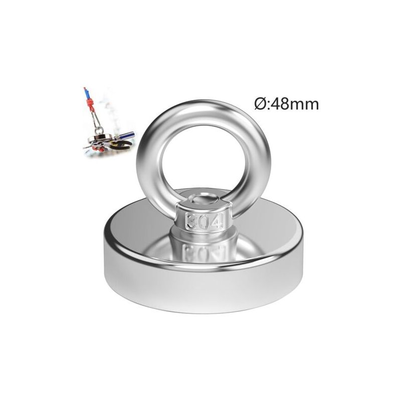Rnemitery – 48 Mm Neodym-magnet – 75 Kg Zugkraft – Edelstahlgehäuse – Epoxidharz Zum Schutz – Magnetangeln