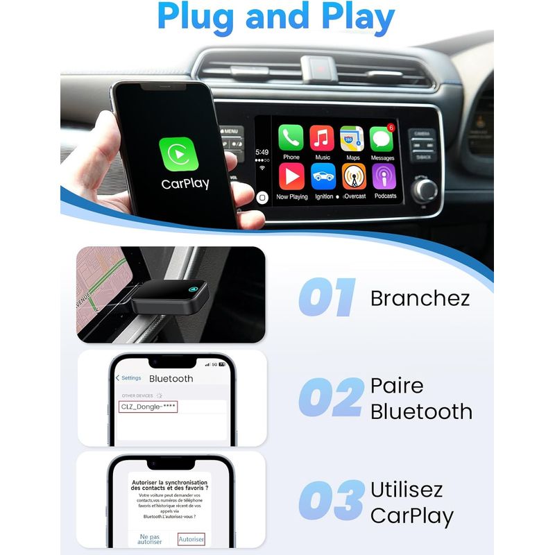 S2 Mini Wireless Carplay Adapter Für Iphone, Wandelt Kabelgebunden In Kabellos Um, Plug & Play Mit Typ-c/usb, Kompatibel Mit Autos Ab 2016 Und Ios 10+ (schwarz)