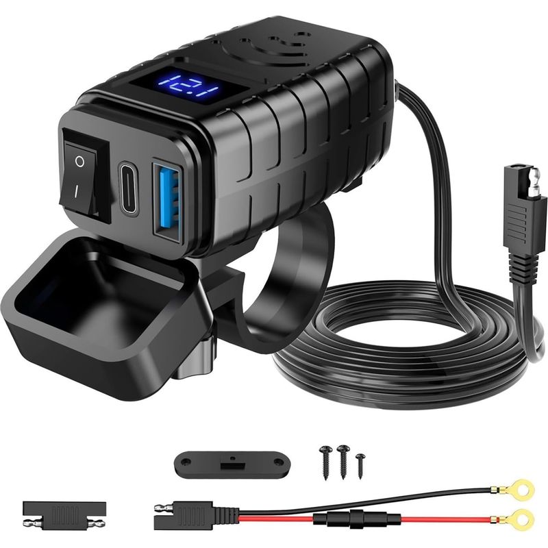 Wasserdichter 66-w-usb-anschluss Für Motorräder – Usb-ladeanschluss Mit Ein-/ausschalter Für Vans, Atvs Und Boote (sae 12 V)