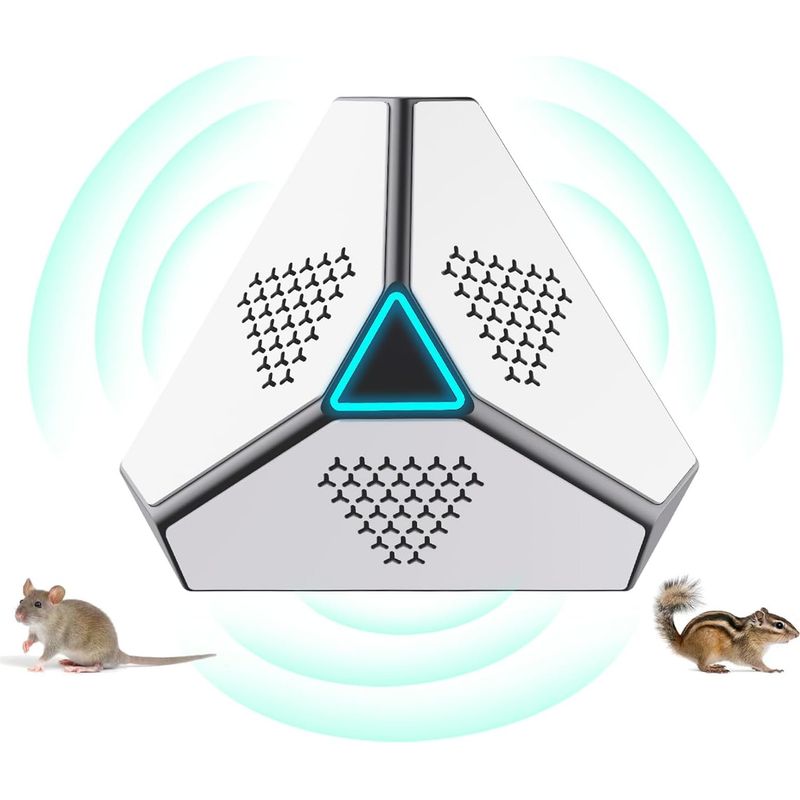 Ultraschall-rattenabwehrgerät, 360°-ultraschall-maus- Und Rattenabwehrgerät Mit Led-licht, Wehrt Mäuse, Nagetiere, Ratten, Spinnen, Milben Und Ameisen Ab.