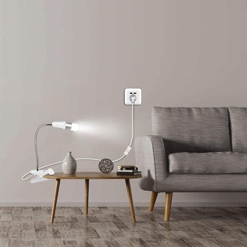 E27-klemmfassung Mit Schalter, 360°-schwanenhals-led-tischlampenfuß, Klemmfassung Mit 1,8 M Kabel, Für Pflanzen, Aquarien, Tische, Schminktische Und Leselampen