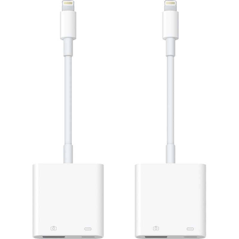 2er-pack Lightning-auf-usb-kameraadapter Mit Ladeanschluss Für Iphone, Usb 3.0 Otg-adapter (weiblich), Kompatibel Mit Iphone/ipad-karten, Lesegeräten, Usb-sticks, Tastaturen Und Mäusen