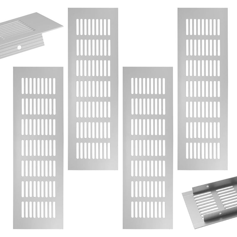 Rechteckige Lüftungsgitter, 300 X 80 Mm, Einbau-lüftungsgitter Aus Aluminium, Große Lüftungsgitter Für Schränke, Schuhschränke, Kleiderschränke (arg