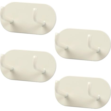 4-teiliges Set Selbstklebender Wandhaken, Handtuchhalter Aus Metall, Handtuchhalter Aus Metall, Haken Zum Anbringen Ohne Bohren Für Badezimmer, Schlafzimmer, Küche (creme)
