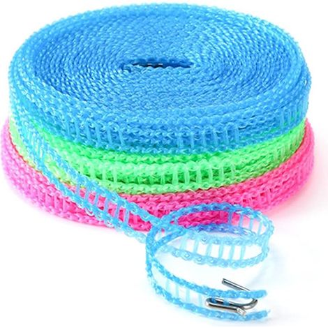 Blaue, Grüne Und Rosa Wäscheleinen, Jeweils 3 Meter Lang, Zum Trocknen Von Kleidung, Decken Und Reisekleidung.
