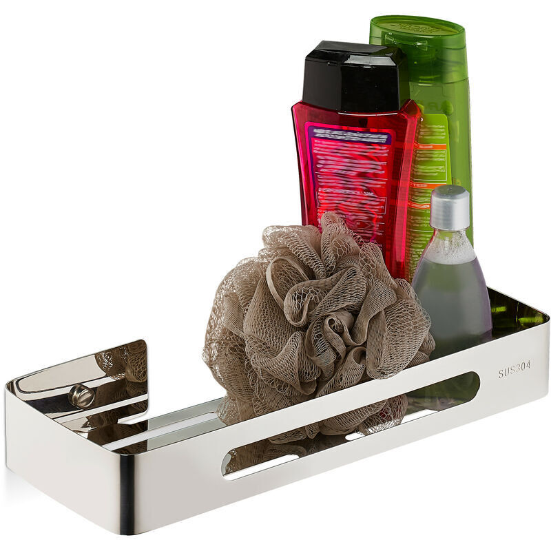 Duschablage, Polierter Edelstahl, Für Shampoo, 4,5 X 31 X 12 Cm, Hängehalterung, Silber