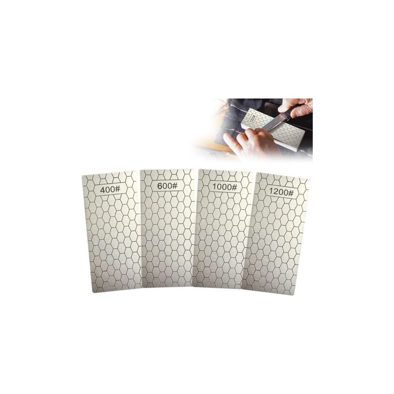 Coavas – Set Mit 4 Diamant-schärfsteinen – Körnung 400/600/1000/1200 – Wabenstruktur Für Effizientes Schärfen – Kompakt Und Leicht
