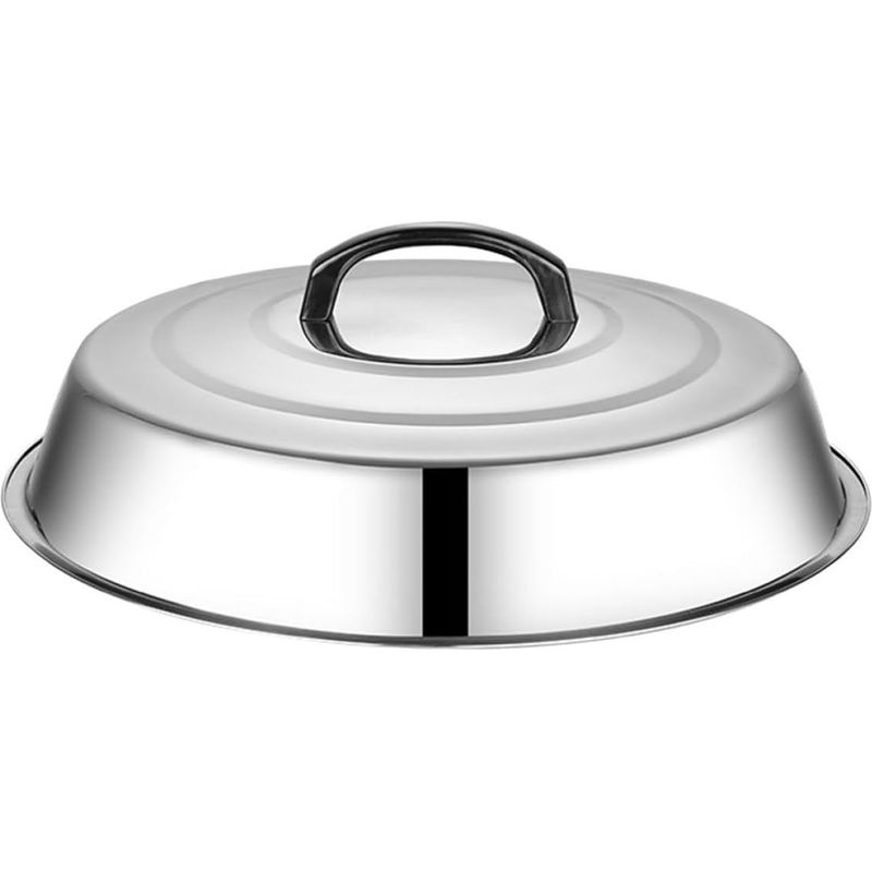 Runder Grilldeckel Aus Edelstahl Zum Schutz Vor Tropfwasser, Silber, Zubehör Für Camping Und Grillen Im Freien