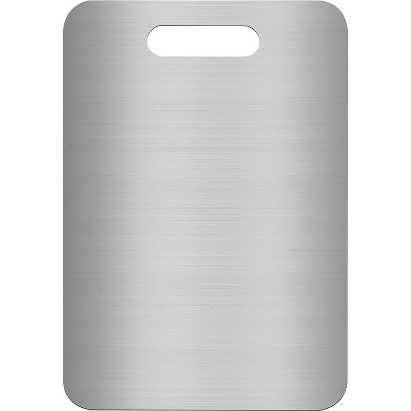 Silbernes Schneidebrett Aus Edelstahl, 34 X 23 Cm, Ideal Für Fleisch, Brot Und Gemüse. Langlebig Und Hygienisch.