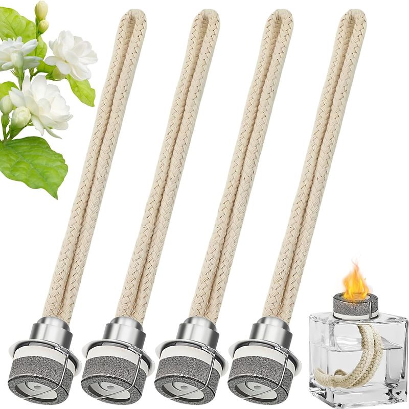 Set Mit 4 Ersatzdochten Für Öllampen Mit Katalytischem Brenner, Zur Verbesserung Der Raumluftqualität, Als Dekoration Für Zuhause, 18 Cm (silber)