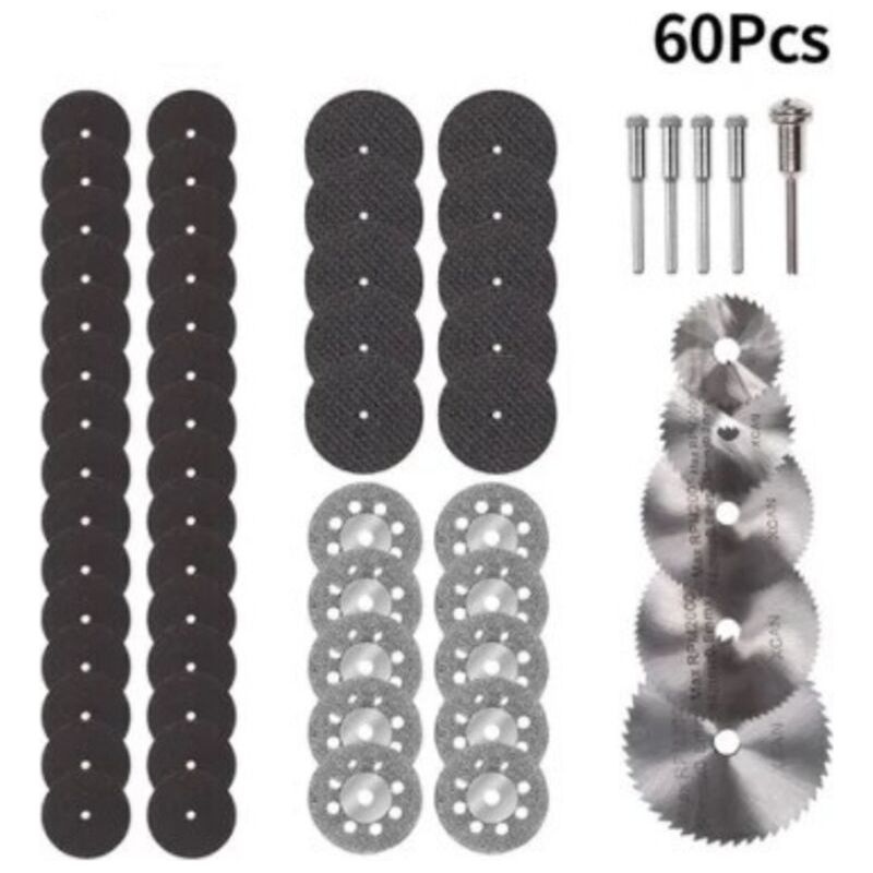 60 Mini-diamanttrennscheiben – Für Holz, Glas, Kunststoff, Metall Und Stein – 22 Mm Durchmesser, Hss-stahl