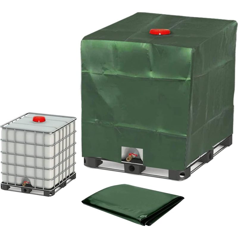 Gabrielle Plane Für 1000-liter-ibc-container, Wassertankplane, Schutzhülle, Staubschutzabdeckung, Grün – 120 X 100 X 116 Cm