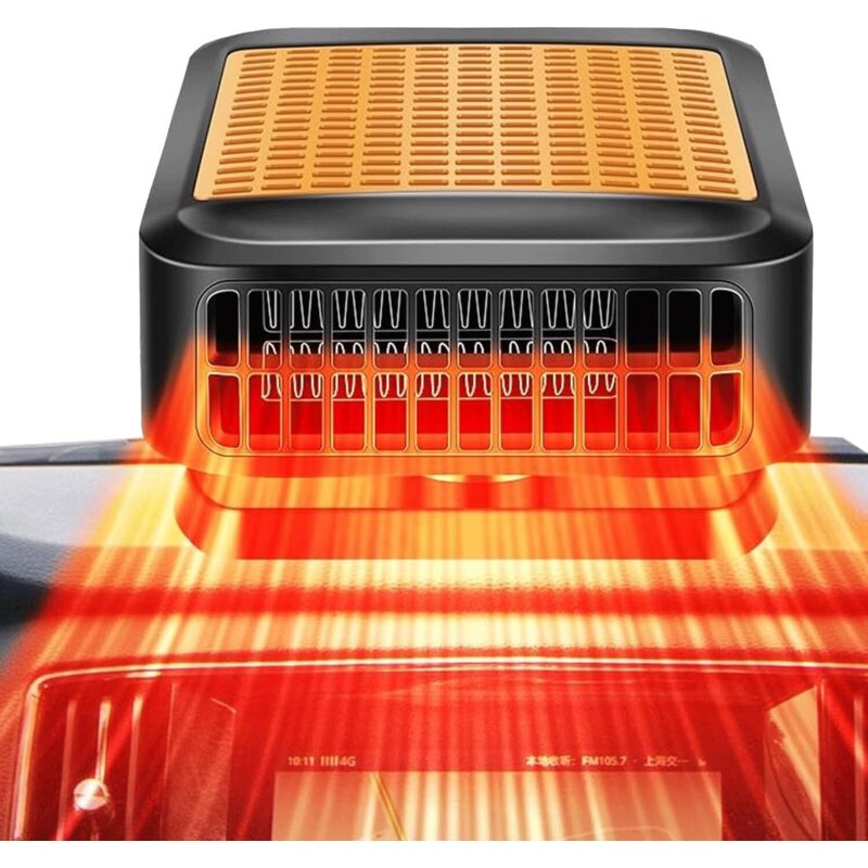 Tragbares 12v, 200w Heizgerät Mit 360° Drehbarem Sockel, Windschutzscheibenenteiser, Für Fahrzeuge Und Wohnmobile