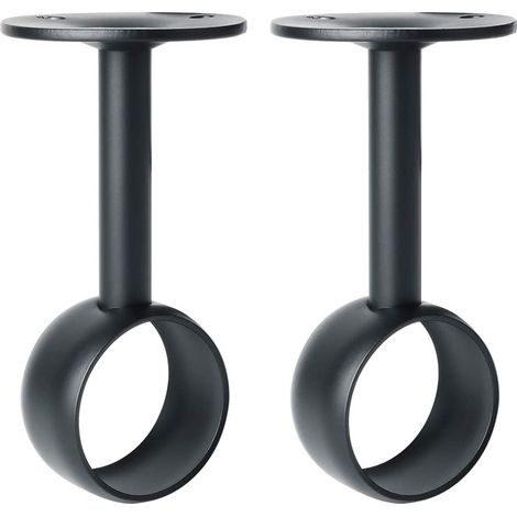 Gardinenstangenhalterung Aus Mattschwarzem Edelstahl – 32 Mm Durchmesser – 2er-pack – Feuchtigkeitsbeständig Für Kleiderschrank Und Balkon