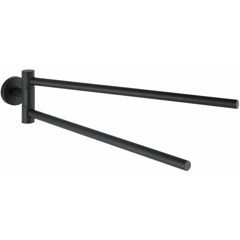 Gabrielle Wand-handtuchhalter Fürs Badezimmer, Handtuchstange Mit 2 Beweglichen Armen, Edelstahl, 5,5 X 9 X 43 Cm, Mattschwarz