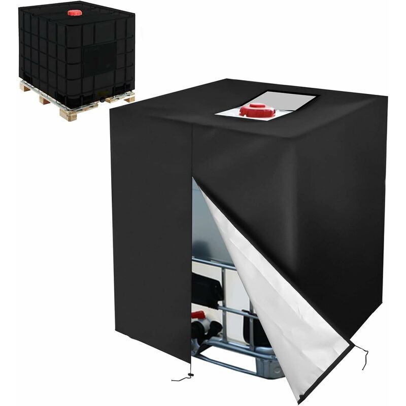 Gabrielle Wassertankabdeckung, Plane Für 1000-liter-ibc-container, 420d Schwarz, Ibc-tankabdeckung, Uv- Und Staubbeständig, Containerabdeckung, Schutzplane Für Ibc-container