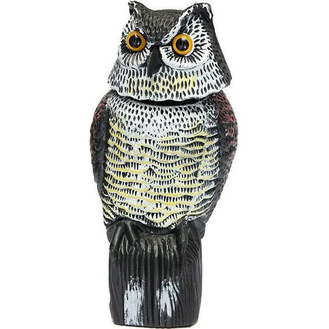 Realistische Eulenattrappe Mit Drehbarem Kopf – Vogel- Und Nagetierabwehr – Wasserdicht – Gewicht 485 G – Gartenschutz