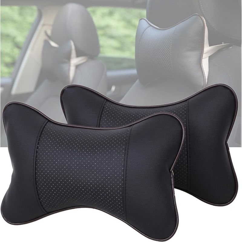 2-teiliges Auto-nackenkissen, Auto-kopfstützenkissen, Nackenstützkissen Für Autositze Beim Fahren Und Reisen (schwarz)