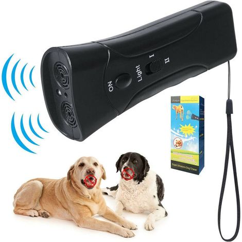 Ultraschall-hundeabwehrgerät – Zweikanalig – 3-in-1-antibellgerät – Trainingsgerät Mit Led-taschenlampe – Für Den Außenbereich