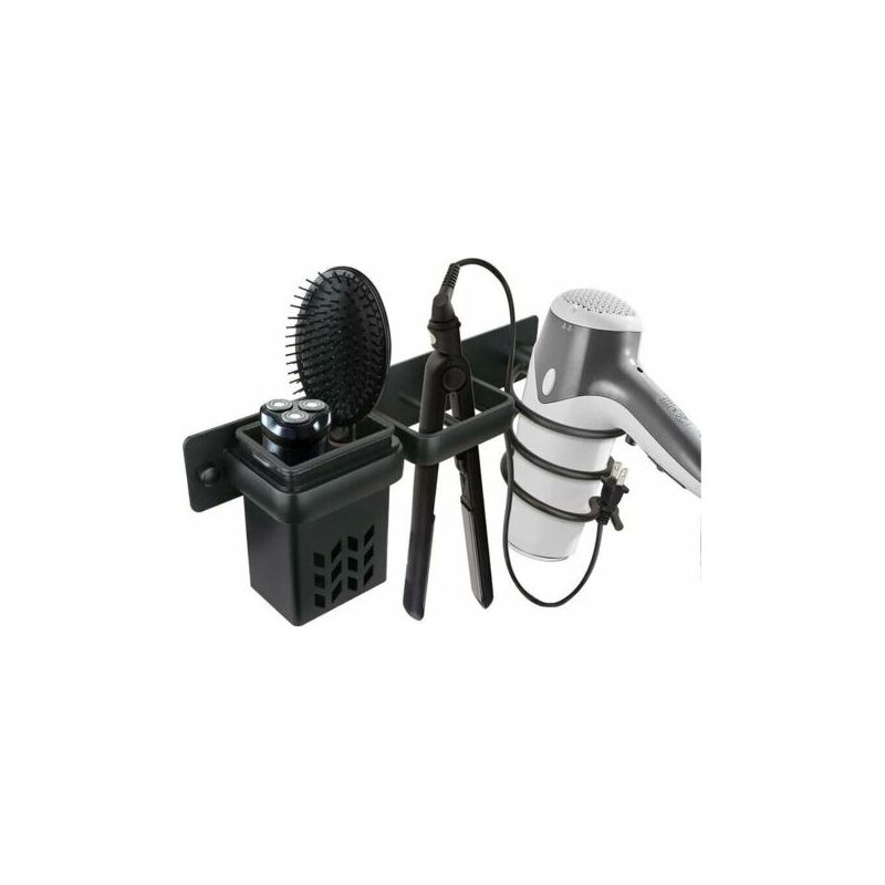 Dolaso – Wandhalterung Aus Aluminium Für Haartrockner – 3-in-1-organizer Für Glätteisen Und Zubehör – Hitzebeständig – Einfache Montage