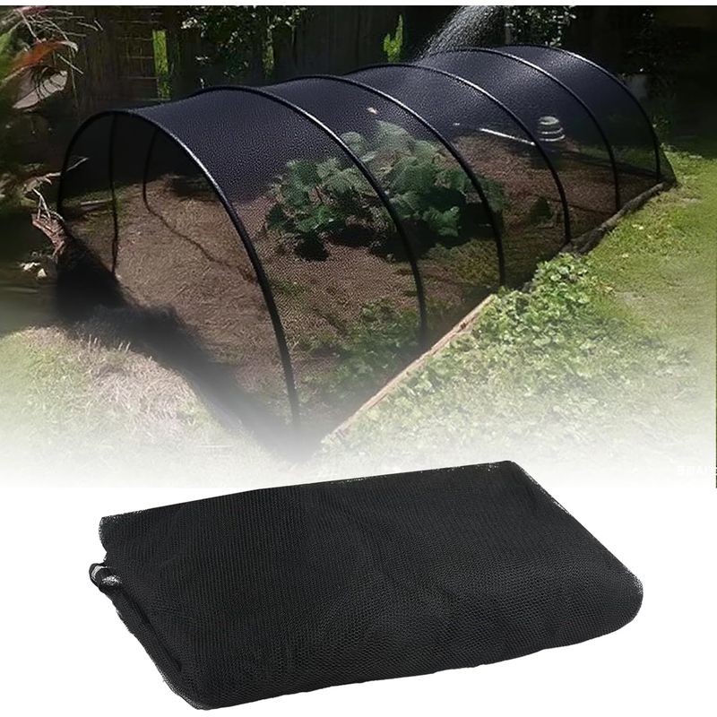 Insektennetz, Insekten- Und Vogelschutzgitter Für Gärten, Maschengewebe Zum Schutz Von Pflanzen, Blumen, Gemüse Und Obst (2,4 M X 6 M, Schwarz)