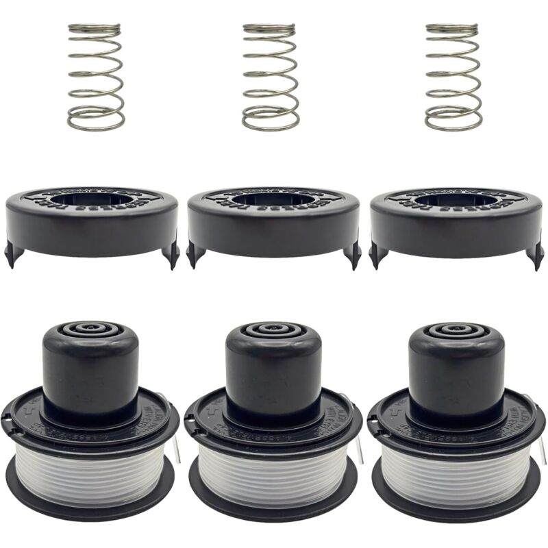 Set Mit 3 Trimmerfadenspulen Und Abdeckung Für Freischneider + Kappe Mit Feder A6226 Gl250 Gl310 Gl360, Ersatzfadenspule (3 -