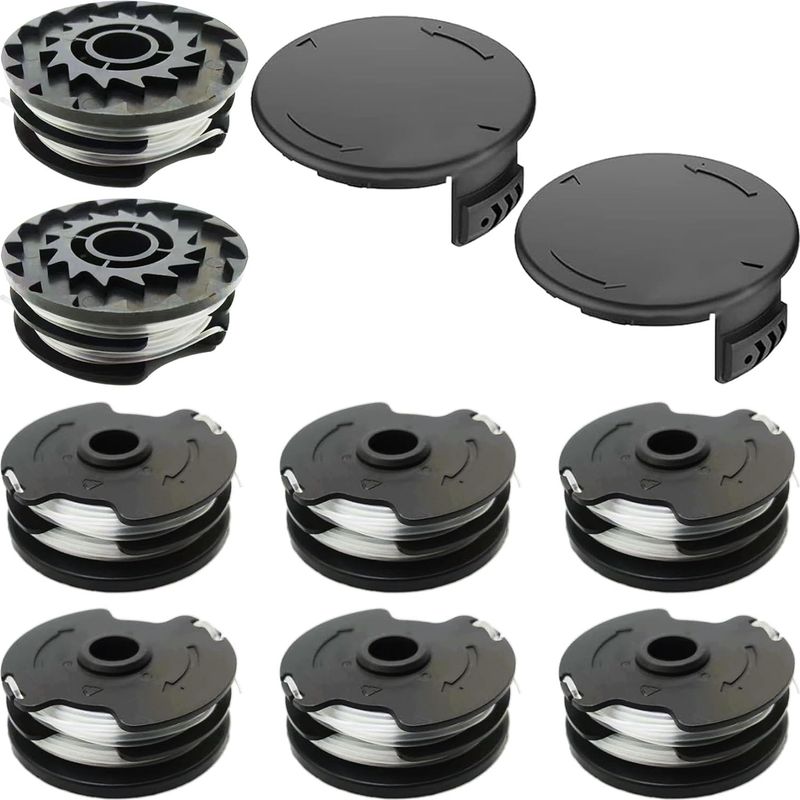 Packung Mit 10 Ersatzspulen Und -kappen Für Parkside Prta 20-li A1/b1/b2/c3, Prt 300 A1, Prt 550 A1/a3 Freischneider (8 Spulen + 2 Kappen)