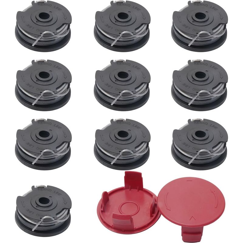 Packung Mit 12 Ersatzspulen F016800351 Für Bosch Art30-36li, Advancedgrasscut36, Art 24, Art 27, Art 30, Art24+, Art27+, Art30+ Freischneider (10 Spulen + 2 Kappen)