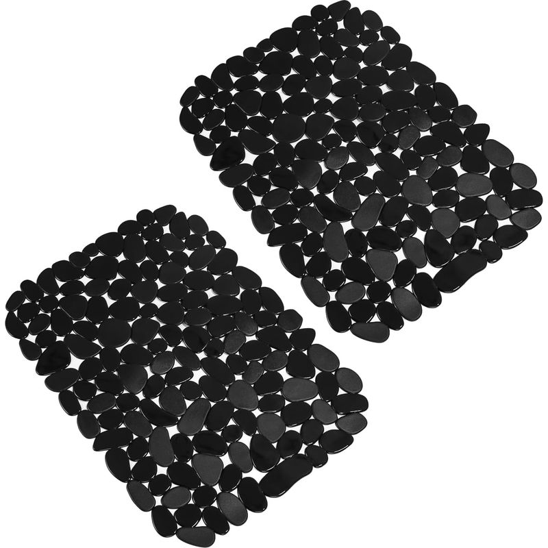 Spülbeckenmatte, 2er-set Pvc-spülbeckenschutzmatten, 40 X 30 Cm, Kieselsteinförmige Spülbeckenmatte Für Den Boden Des Spülbeckens