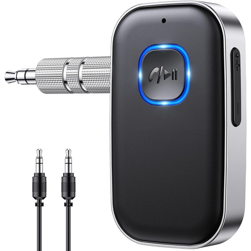 Glangeh Bluetooth 5.3 Autoradio-empfänger, 3,5-mm-aux-klinken-bluetooth-adapter Mit Drahtloser Rauschunterdrückung Für Auto-/heimstereoanlage, Kabelgebundene Kopfhörer, Lautsprecher, Freisprecheinrich