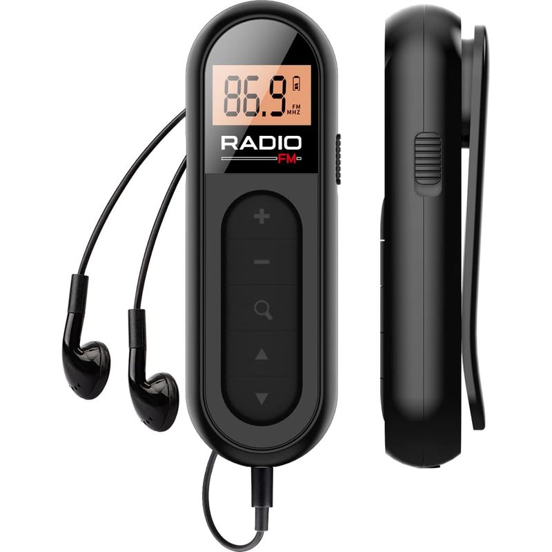 Tragbares Fm-radio, Wiederaufladbares Digitales Taschenradio Mit Hervorragendem Empfang, Gürtel- Und Ohrclip, Ideal Zum Joggen Und Spazierengehen